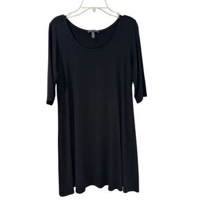 Eileen Fisher women’s black tunic 1/2 length sleeve shirt/dress size S/P #35-188